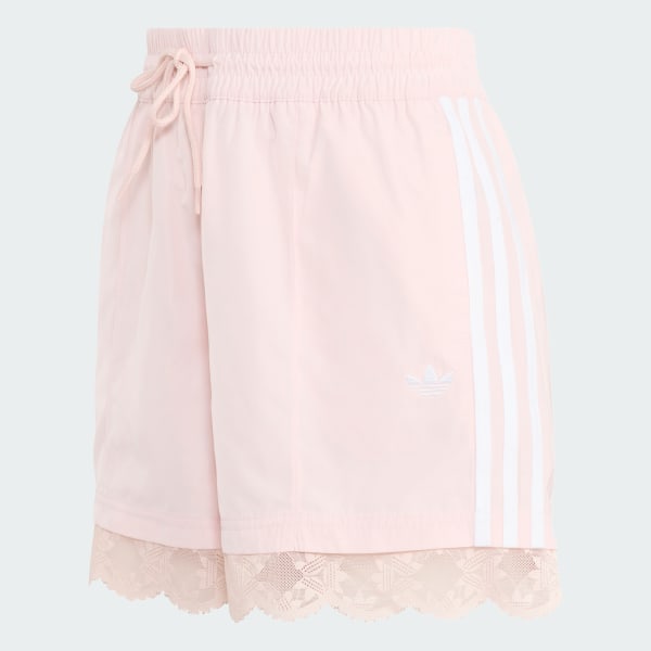 ピンク レーストリム スリーストライプス ショーツ