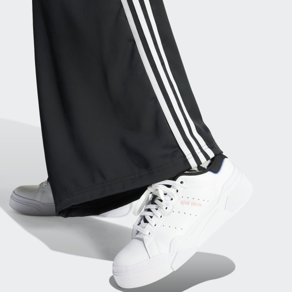 adidas Adicolor Satin Wide Leg Track Pants - Black | Free