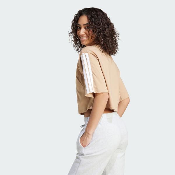 Marron Camiseta Holgada Essentials 3 Tiras Algodón