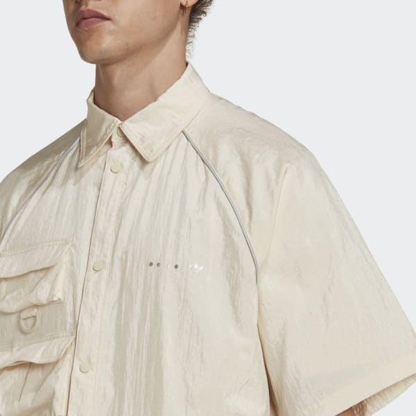 Beige Reveal Short Sleeve Overshirt DWB89