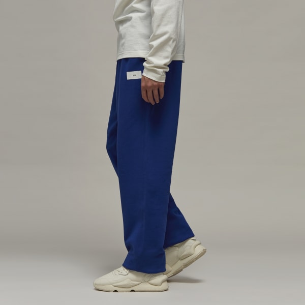 Niebieski Y-3 Organic Cotton Terry Cuff Straight Pants