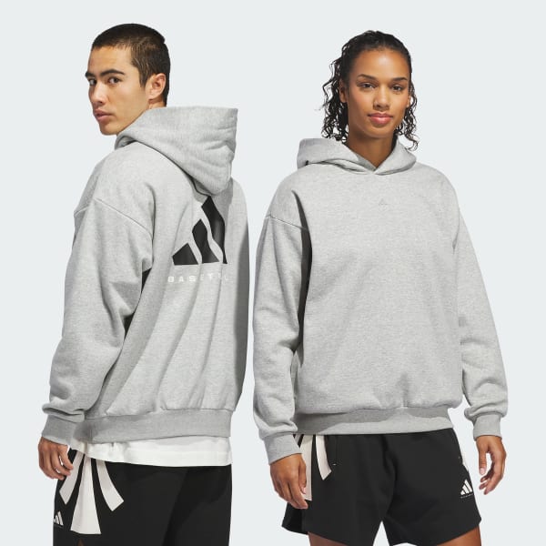 Grau adidas Basketball Hoodie – Genderneutral