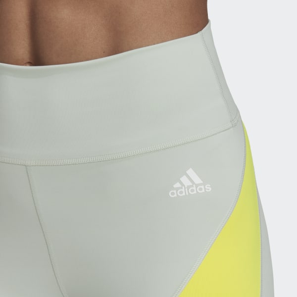 mau-xanh-la Quần Bó Tập Luyện 7/8 Colourblock HIIT Essentials DB687