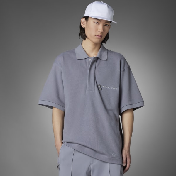 Grey Blue Version Tie-Break Polo Shirt QE063