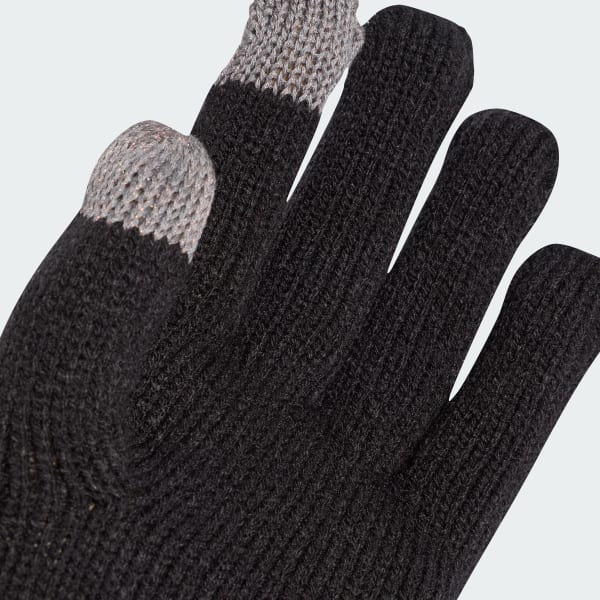Black Logo Knit Gloves