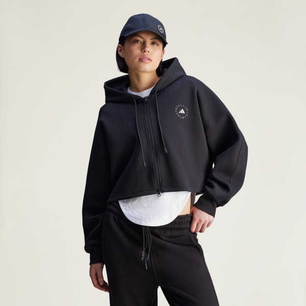 Schwarz adidas by Stella McCartney Sportswear Cropped Kapuzenjacke