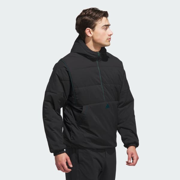 Schwarz Beyond Twistweave Half-Zip Filled Loose Jacket