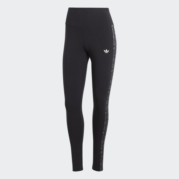Đen Quần Legging Họa Tiết Da Thú Trừu Tượng