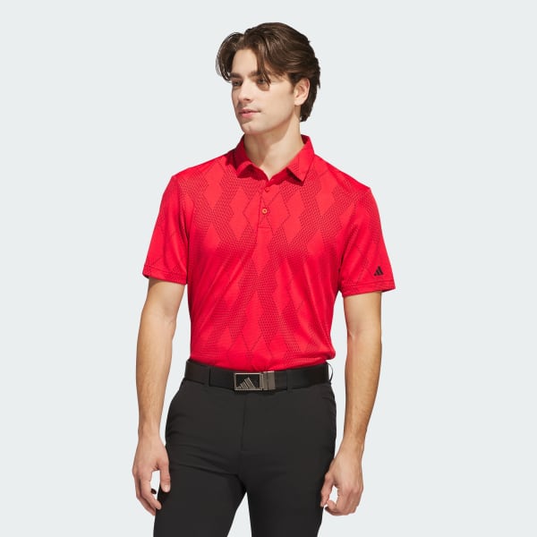 สีแดง เสื้อโปโลมีผิวสัมผัส Ultimate365 Micro