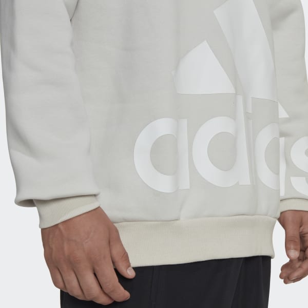Beige Essentials Logo Fleece hættetrøje IS109