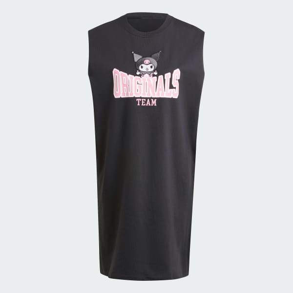 Negro Vestido sin Mangas adidas Originals x Hello Kitty Kuromi Estampado