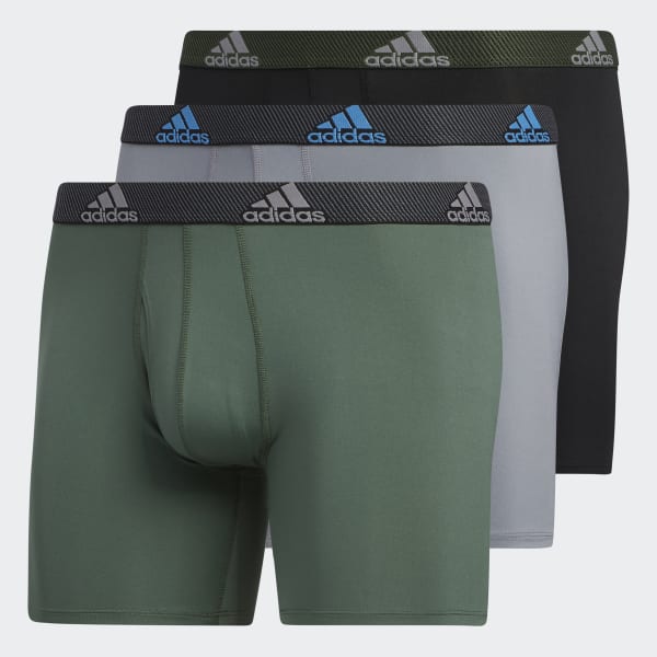 adidas Performance Stretch Cotton Boxer Brief Underwear in Green for Men