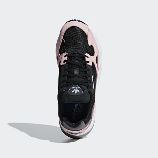 adidas women's black & pink falcon sneakers
