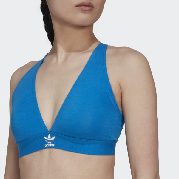 Blue Adicolor Comfort Flex Cotton Unlined Triangle Bra HPO37
