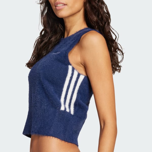 adidas Fluffy Knitted Vest - Blue | Free Shipping with adiClub