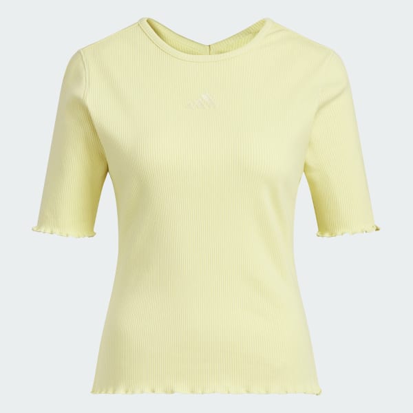 イエロー LUXFLOW カジュアル リブTシャツ