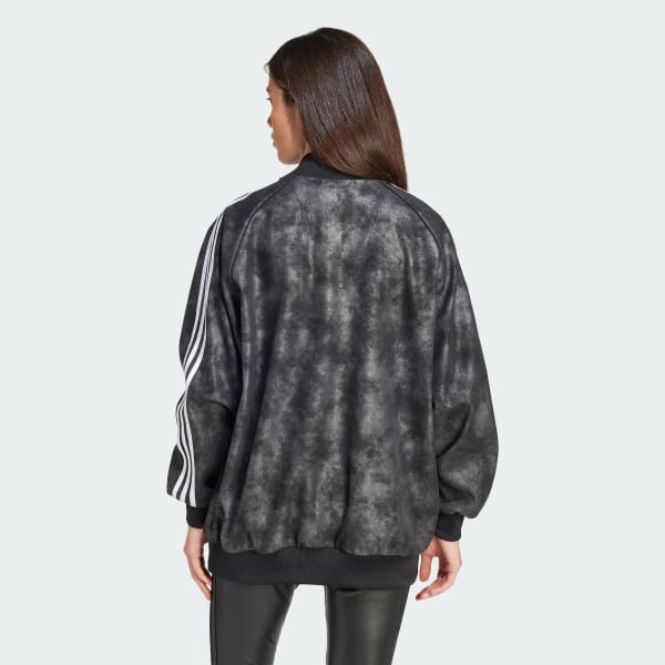 สีดำ เสื้อแทรค adidas Originals Premium Oversize SST Luxe