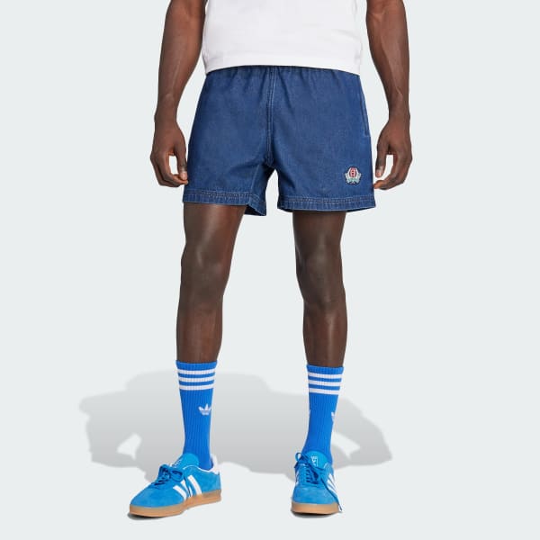 Blue Varsity Regular Denim Shorts