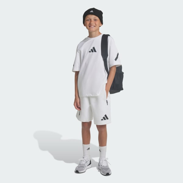 White adidas Z.N.E. Shorts Kids