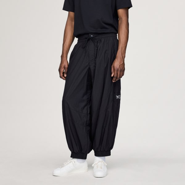 Black Y-3 RAW EDGE 3 STRIPES NYLON SHELL PANTS