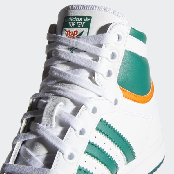 adidas top ten hi white green orange