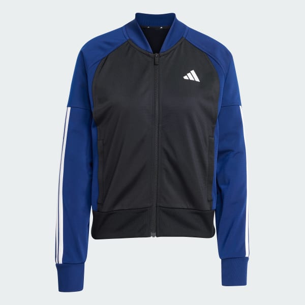 adidas Tricot 3-Stripes Fashion Track Top - Black | Free