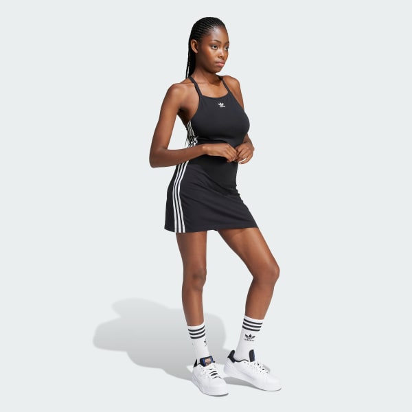 adidas Women's Lifestyle 3-Stripes Mini Dress - Black | Free Shipping ...