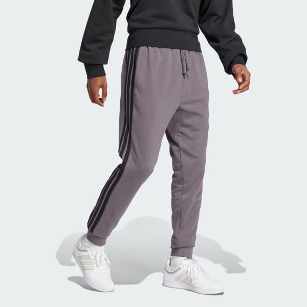 Grey Essential 3-Stripes French Terry Joggers