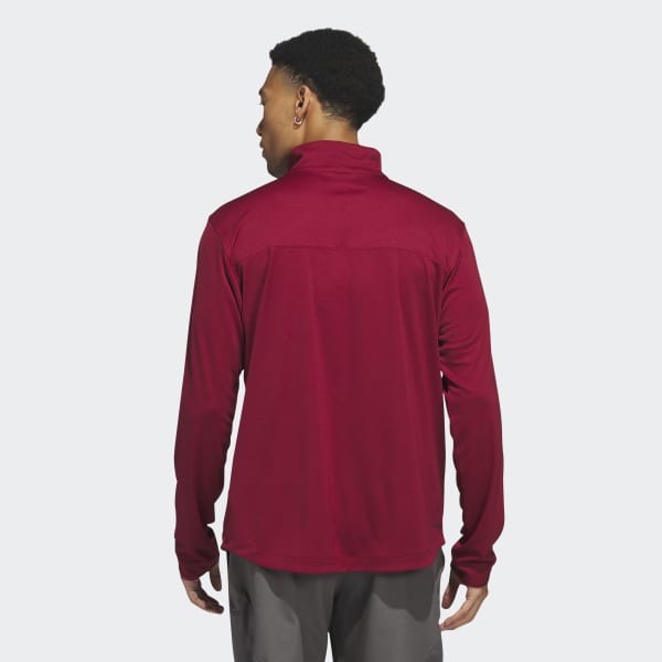 adidas Under the Lights Long Sleeve 1/4 Zip Knit Top - Red | Men's ...