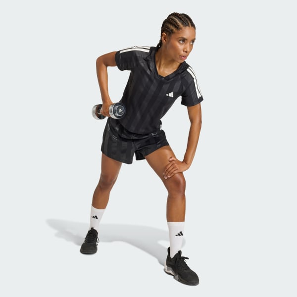 Black Hyperglam 3-Stripes Emboss Woven Shorts