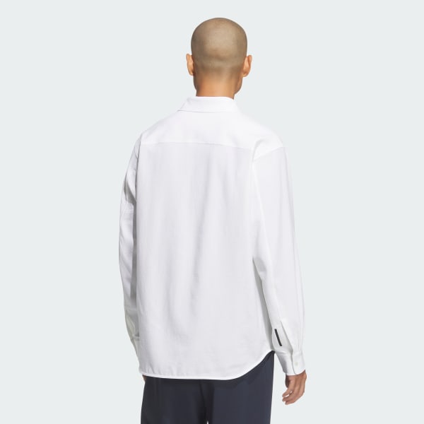 ホワイト プレミアムスポーツ ボタン付き長袖シャツ / PREMIUM CASUAL