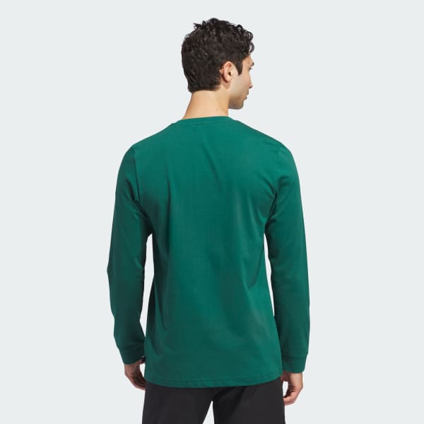adidas Go-To Crest Graphic Long Sleeve Tee - Green | Free