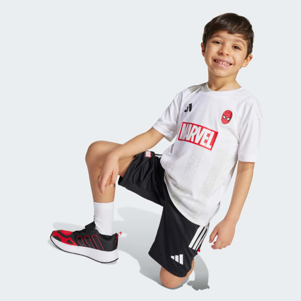 Tシャツ・カットソー adidas Adidas X Marvel Spider-Man Top and Bottom Set White B adidas Marvel Spider-Man Tee Set Kids - White | Free