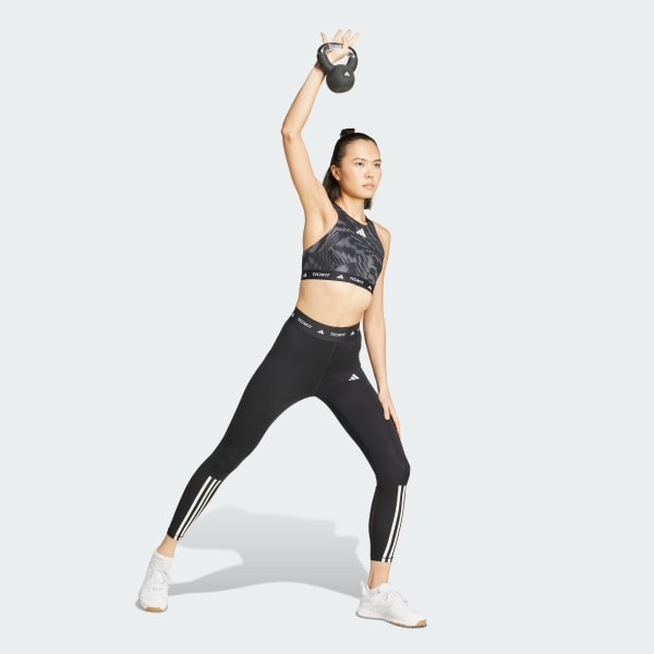 Sort adidas Techfit Medium Support High Neck Print Bra