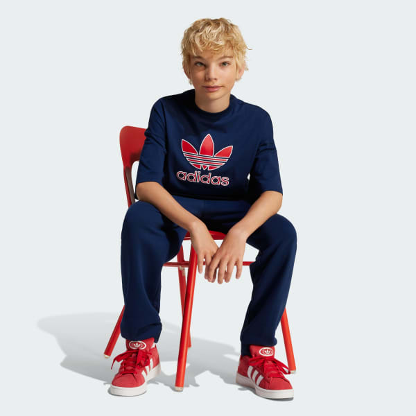 Blau Oversize Trefoil T-Shirt