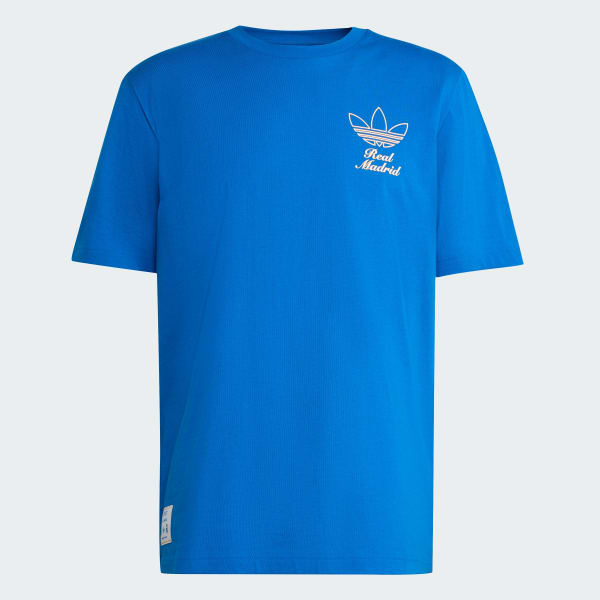 adidas Real Madrid Terrace Icons Graphic Tee - Blue | Free