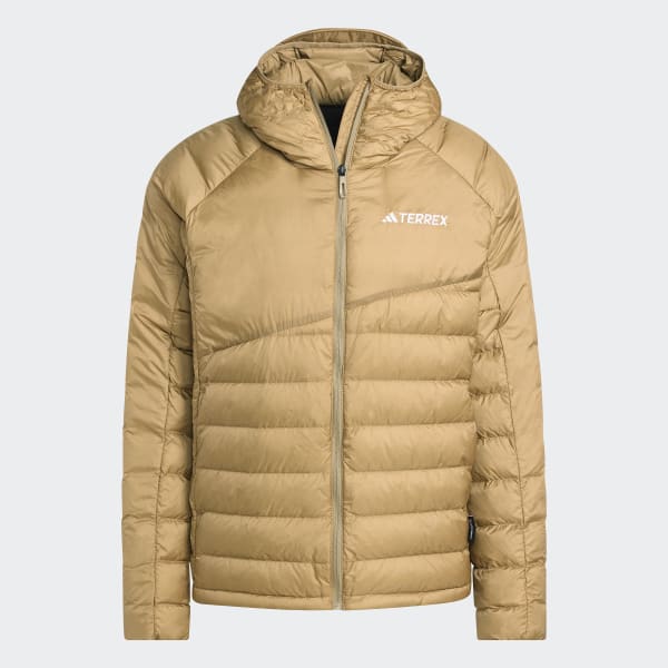 adidas Terrex Xperior CLIMAWARM+ Down Hooded Jacket - Brown | Free