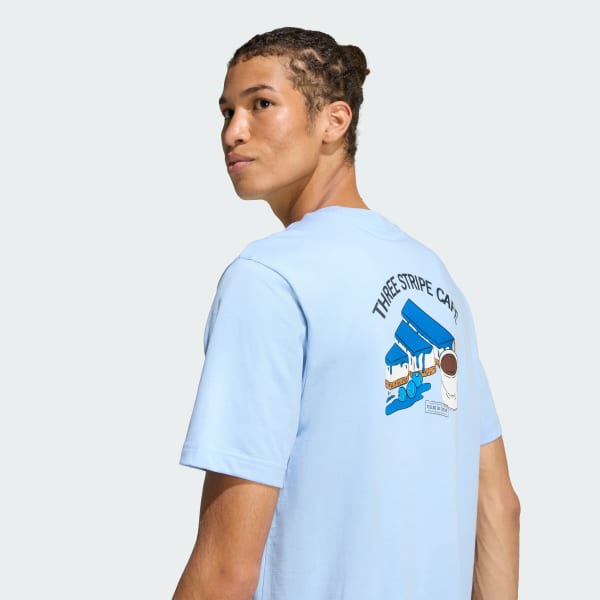 adidas COFFEE CAFE CHEESECAKE GRAPHIC T-SHIRT - Blue | Free
