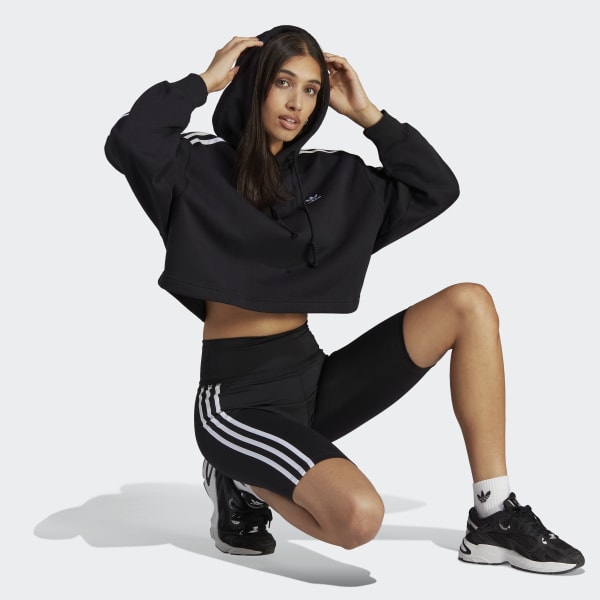 adidas Adicolor Classics Crop Hoodie - Black | Women's Lifestyle ...