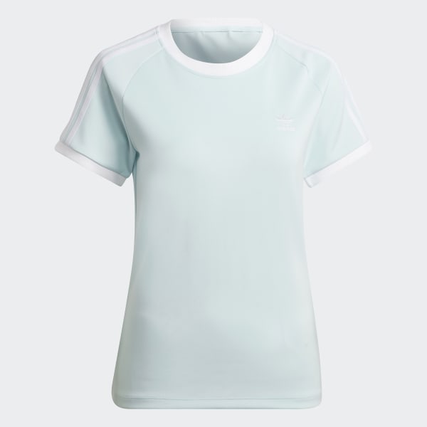 Azul Remera Adicolor Classics 3 Tiras Corte Ajustado