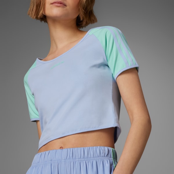 Adidas crop top blue shop