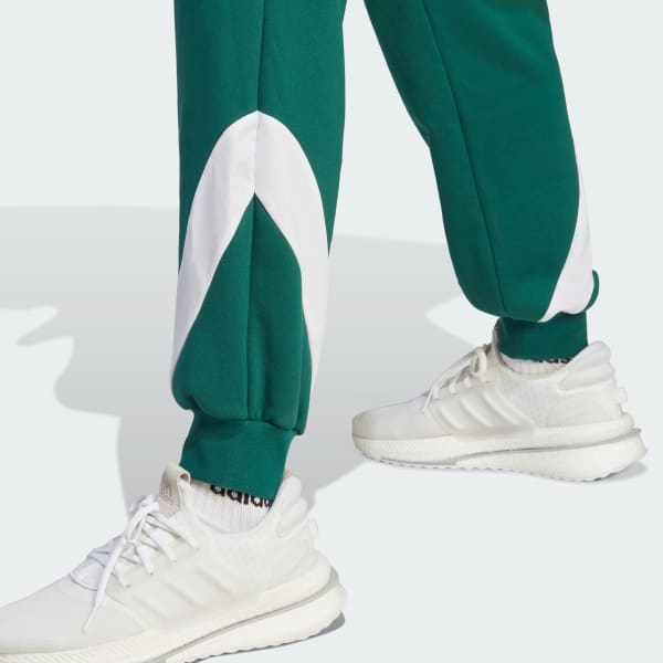 adidas Sportswear Fleece Trainingspak met Capuchon groen