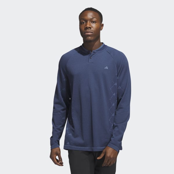 adidas Ultimate365 Tour PRIMEKNIT Long Sleeve Polo Shirt - Blue | adidas UK