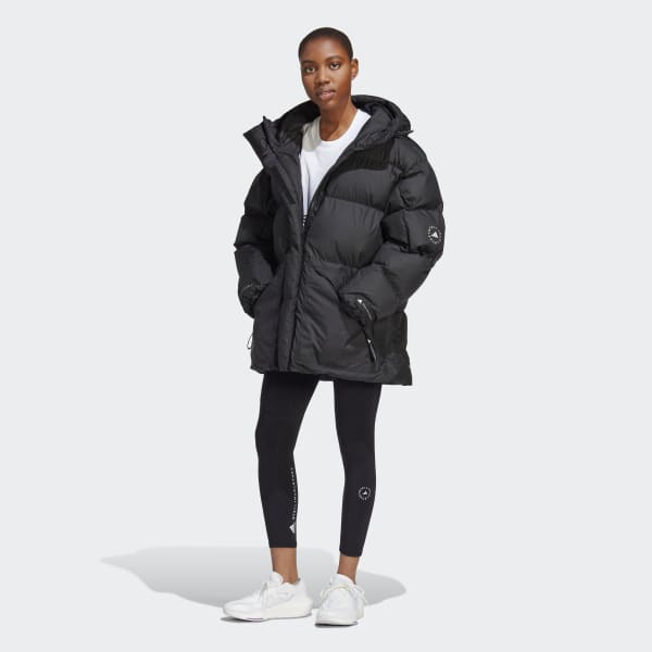 adidas by Stella McCartney Mid-Length Padded Winter Jacket - Black 