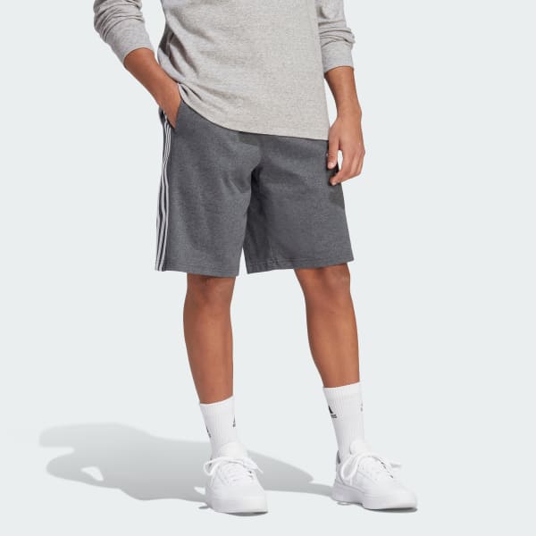 Cinza Shorts Malha Simples Essentials 3-Stripes