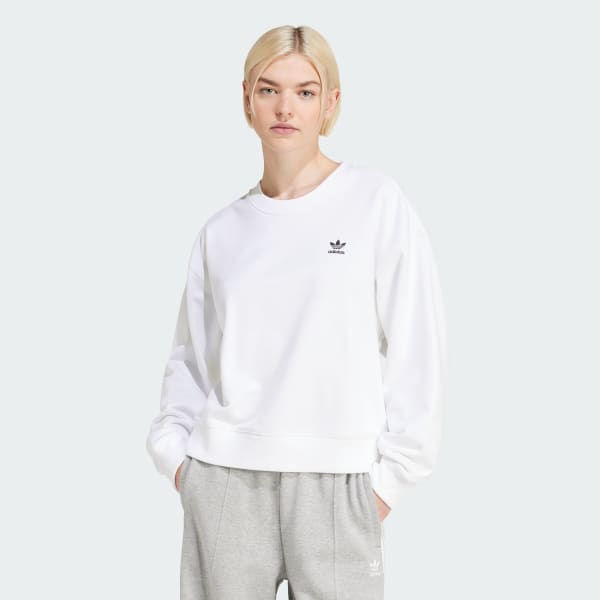 White Trefoil Cropped Sweater