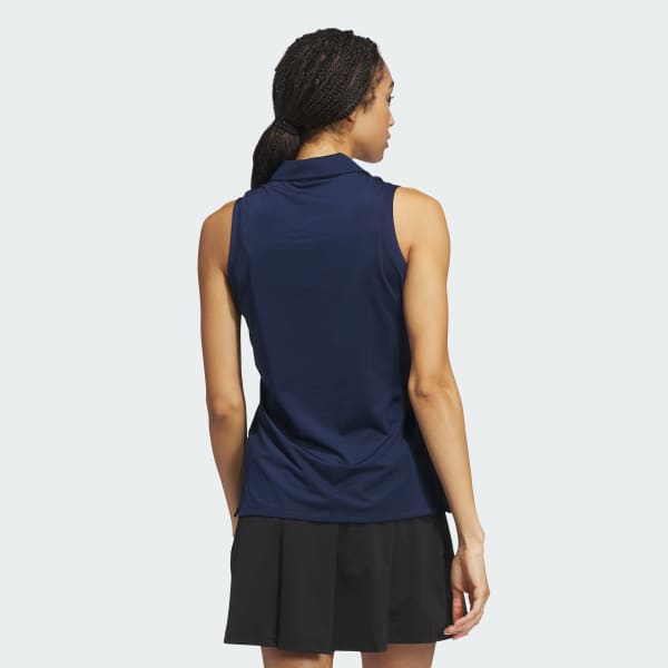 Blue Ultimate365 Solid Sleeveless Polo Shirt