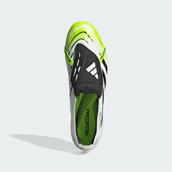 White Predator Elite Fold-Over Tongue Artificial Grass Boots