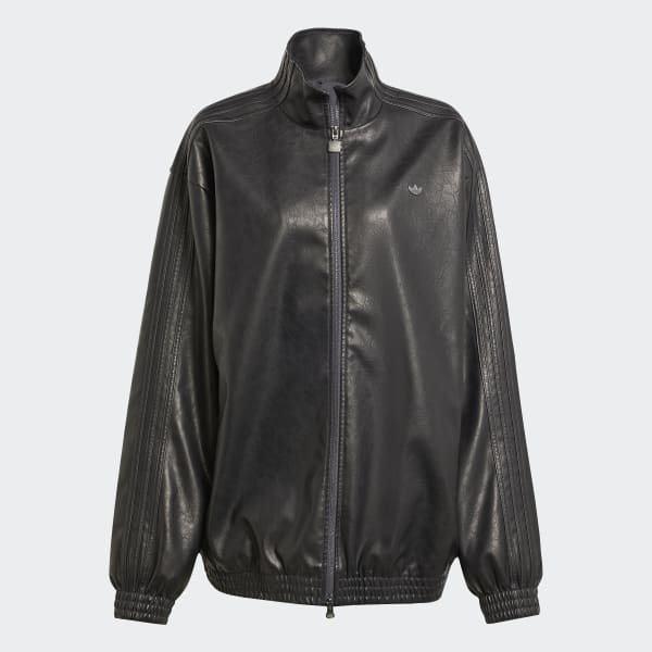 ジャケット・アウター adidas PLEATHER FIREBIRD OVERSIZED TRACK adidas Pleather Firebird Oversized Track jacket - Black