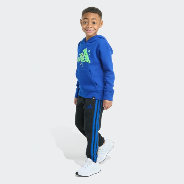 Blue 2-Piece Long Sleeve Graphic Fleece Pullover & Jogger Set

